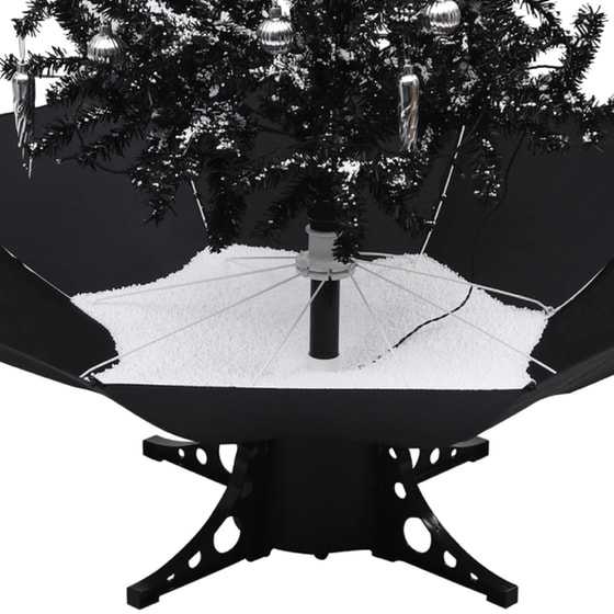 Χριστουγεννιάτικο Δέντρο VidaXL Χιονισμένο με Βάση 1.40m - Μαύρο image 5