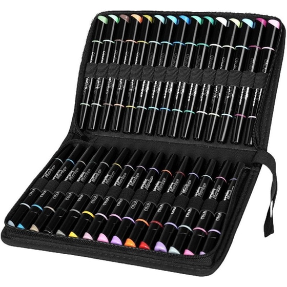 Μαρκαδόροι Ohuhu Acrylic Markers Ανεξίτηλων Ακρυλικών Διπλής Μύτης (30 Τεμάχια) image 0