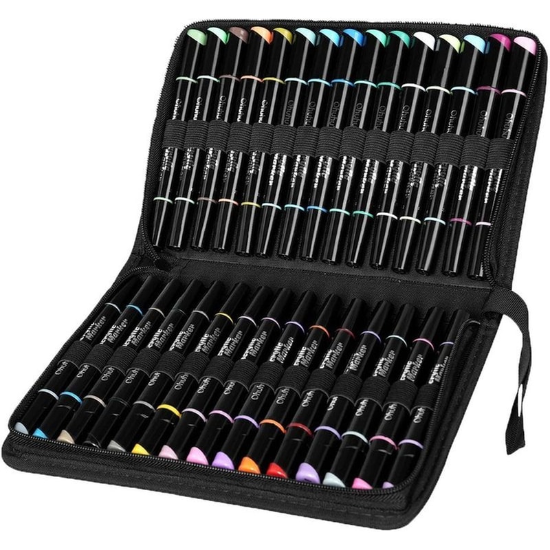 Μαρκαδόροι Ohuhu Acrylic Markers Ανεξίτηλων Ακρυλικών Διπλής Μύτης (30 Τεμάχια)