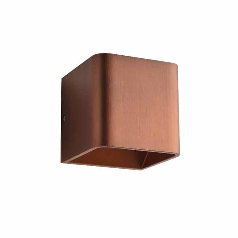 ACA DECOR Απλίκα Τοίχου Led Aca Μεταλλική 10x10x10 cm - Καφέ