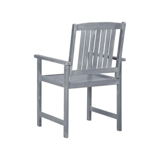 Σετ Καρέκλες κήπου VIidaXL Ξύλινες 4 τμχ- Γκρι/Γκρι καρό image 4