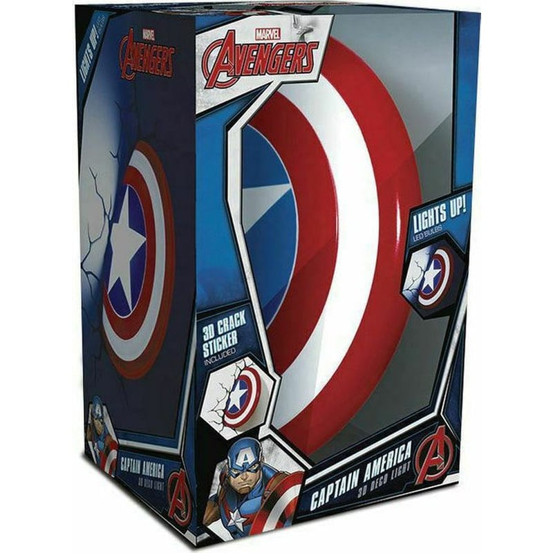 3D LIGHT Παιδικό Φωτιστικό Τοίχου Πλαστικό 3DLightFX Marvel Avengers Captain America Shield
