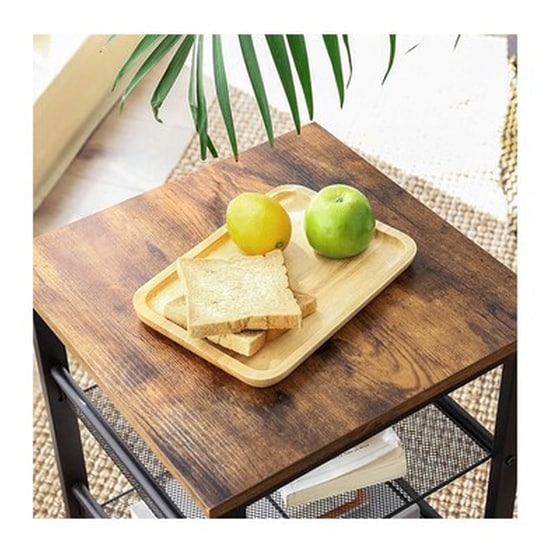 Βοηθητικό Μεταλλικό Τετράγωνο Τραπεζάκι Με 2 Ρυθμιζόμενα Ράφια 40 X 40 X 50 Cm Vasagle Let23x image 4