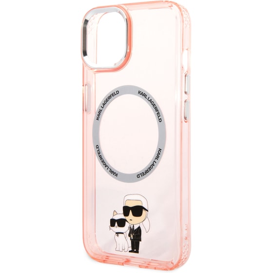 Θήκη Apple iPhone 14 - Karl Lagerfeld MagSafe Ringstand Case IML NFT Karl+Choupette - Pink image 5