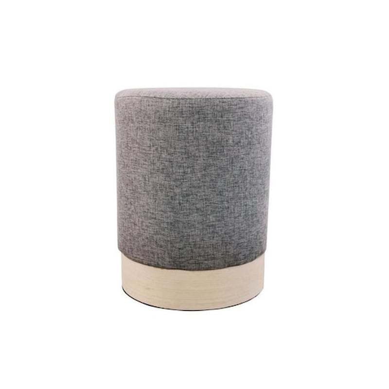 ARIA TRADE Σκαμπό Σαλονιού Με Υφασμάτινη Επιφάνεια Fabric Stool 30x40 cm - Γκρι