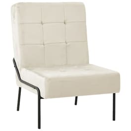 Vidaxl Καρέκλα Χαλάρωσης 65 X 79 X 87 Κρεμ Λευκή Βελούδινη