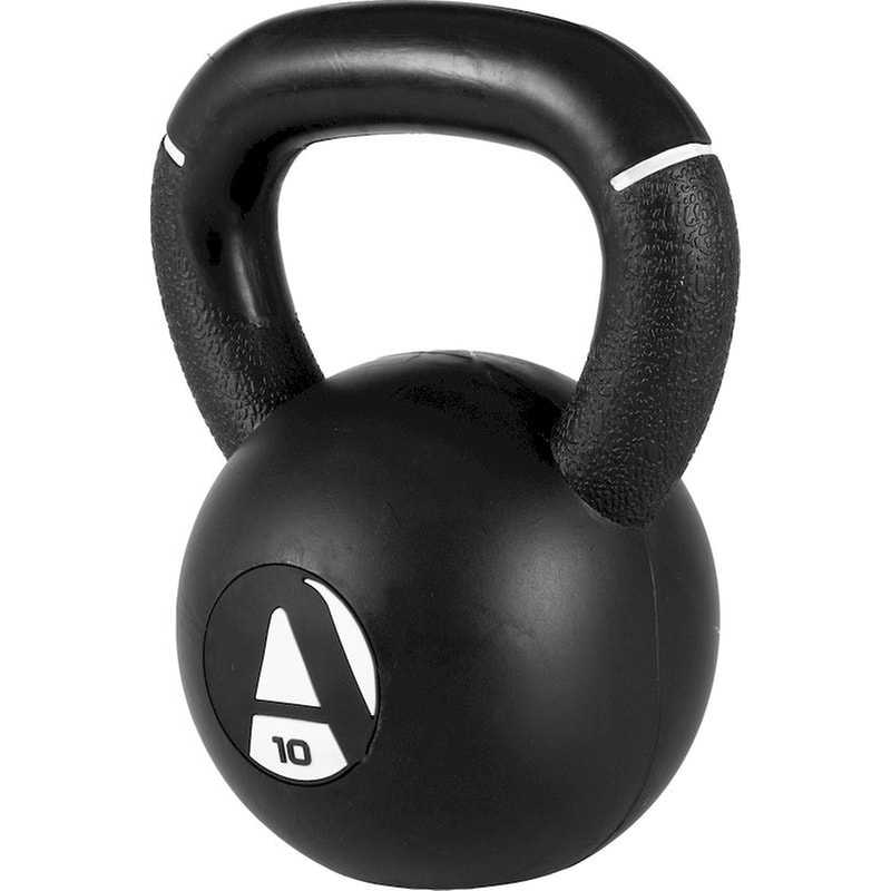 AMILA Kettlebell Κλασσικό 10 kg Amila 90476 από Μαντέμι με Επένδυση Φυσικό Λάστιχο - Μαύρο