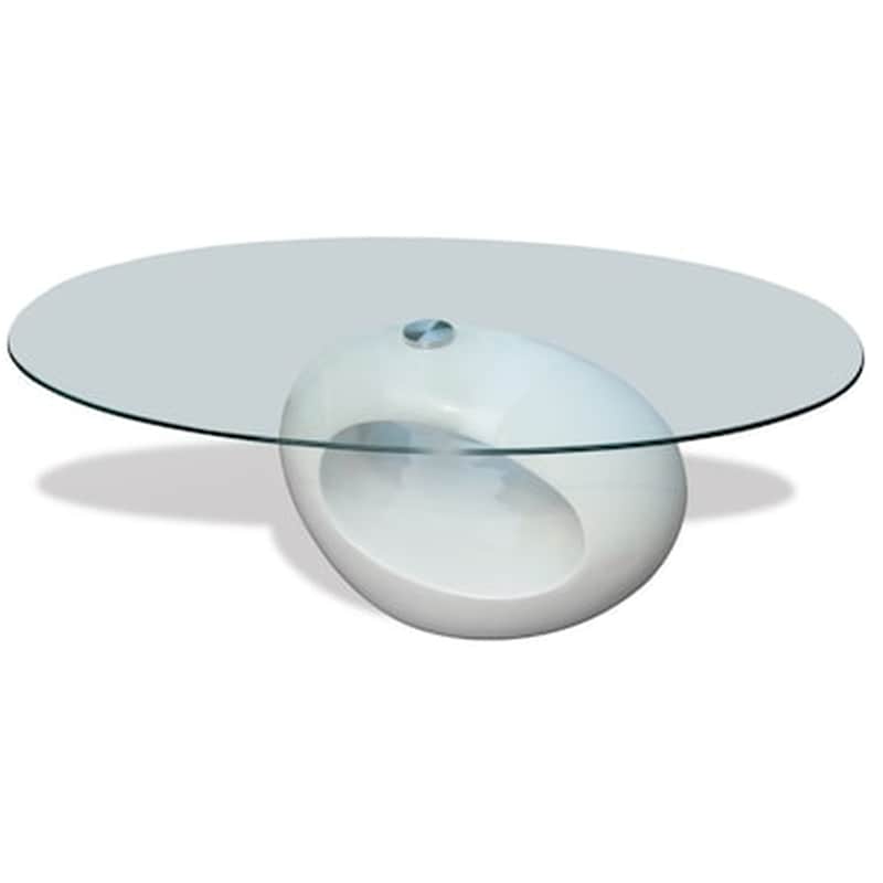 Τραπεζάκι Σαλονιού VidaXL από Ψημένο Γυαλί 115x65x40cm - Λευκό