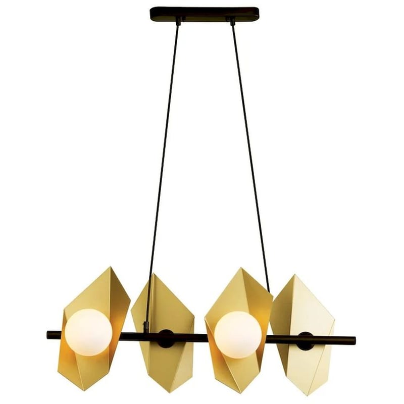 Φωτιστικό Οροφής Πολύφωτο Aca Polygon Hl42594p68bg Μεταλλικό - Μαύρο/Χρυσό ACA DECOR