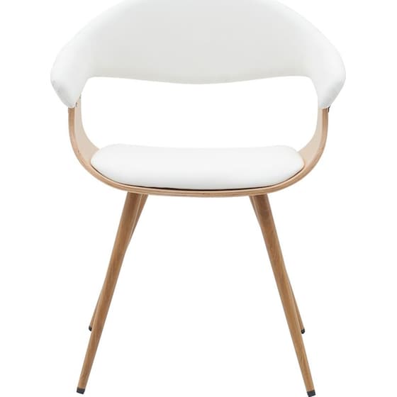 Καρέκλα Επισκέπτη ArteLibre Devra Ξύλινη - Λευκή/Φυσικό Καφέ image 4