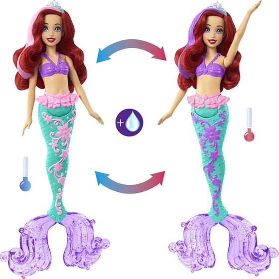 Κούκλα Disney Princess Color Splash Ariel Γοργόνα (HLW00) image 2