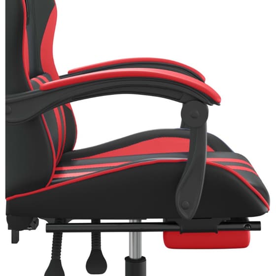 Καρέκλα Gaming VIDAXL 349532 με Υποπόδιο από Τεχνητό Δέρμα - Μαύρο image 6