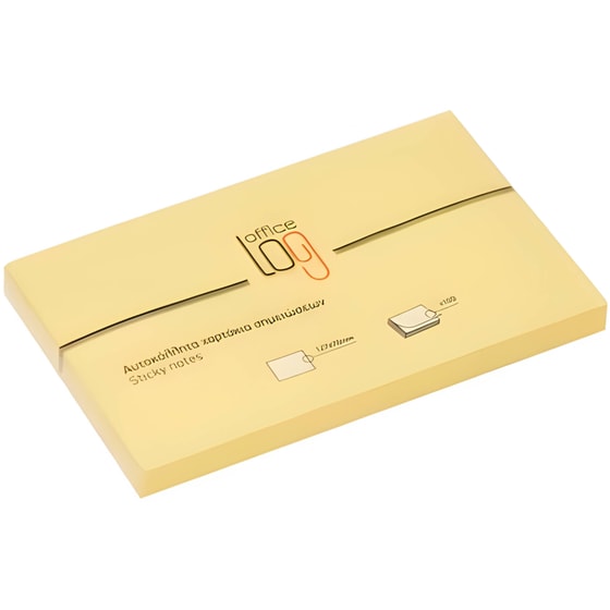 Αυτοκόλλητα Χαρτάκια Office Log 76x122 mm Κίτρινο (100 Φύλλων - 1 Τεμάχιο) image 0
