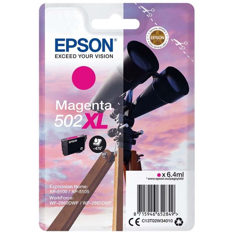 EPSON Epson Μελάνι Inkjet 502xl Magenta (c13t02w34010) (epst02w340)