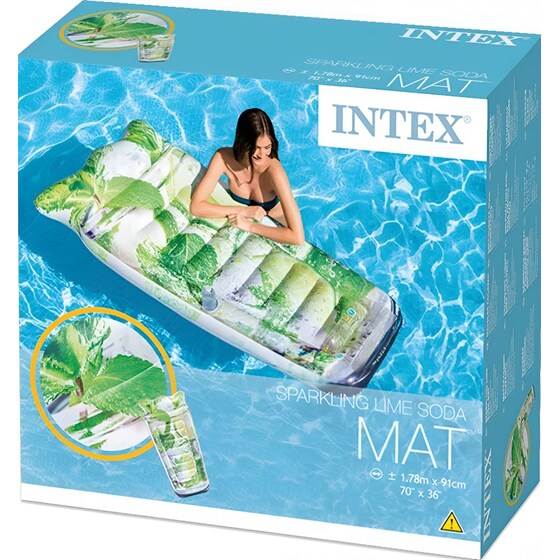 Στρώμα Θαλάσσης Intex Ανθρακουχο Με Λάιμ Και Δυόσμο 178 cm - Πράσινο/Λευκό image 7
