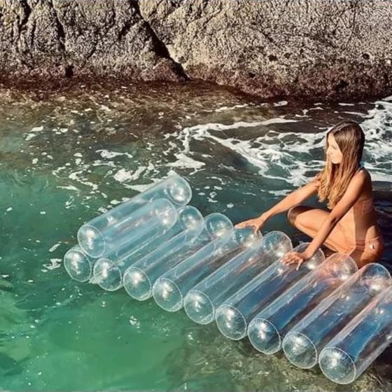 Στρώμα Θαλάσσης SunnyLife Tube Lilo με Glitter 95 cm - Διαφανές image 8