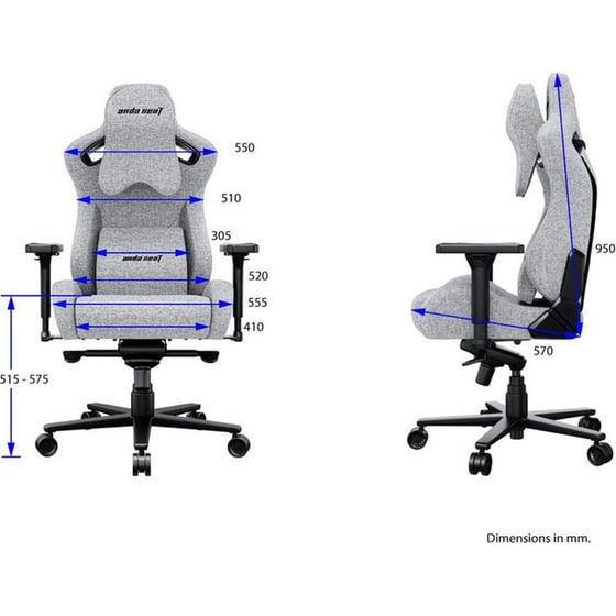 Καρέκλα Gaming Anda Seat Dark Knight Pro Υφασμάτινη - Γκρι image 5