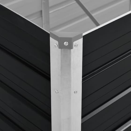 Vidaxl Ζαρντινιέρα Υπερυψωμένη Ανθρακί 320x80x77 Εκ. Γαλβαν. Χάλυβας image 2