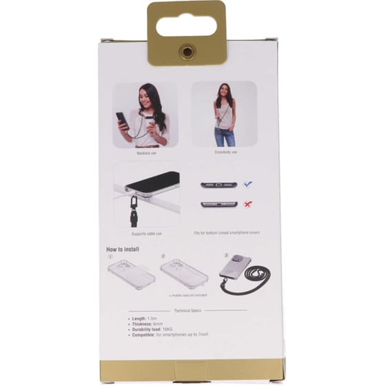 Λουράκι Λαιμού Tune Universal Phone Lanyard - Black image 1