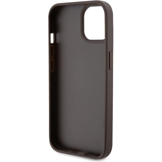 Θήκη Apple iPhone 15 - Guess Triangle Metal Logo Strass Collection Crossbody Case - Καφέ image 2