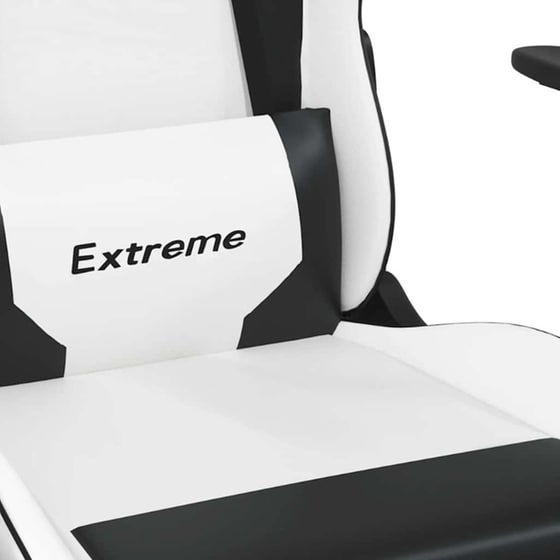 Καρέκλα Gaming VIDAXL 345455 με Ρυθμιζόμενα Μπράτσα από Τεχνητό Δέρμα - Λευκό / Μαύρο image 10