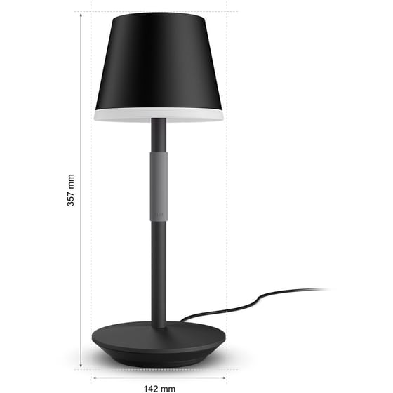 Φωτιστικό Γραφείου Philips Επιτραπέζιο Hue Go 6W - Μαύρο image 6