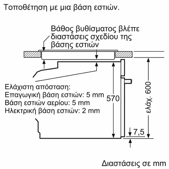 PITSOS PH38M21B3 71 Lt Μαύρο Εντοιχιζόμενος Φούρνος Άνω Πάγκου image 8