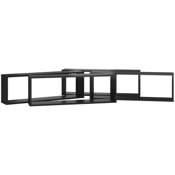Ράφια VidaXL από Μοριοσανίδα Σετ 4 Τμχ 80x15 cm - Μαύρα image 7