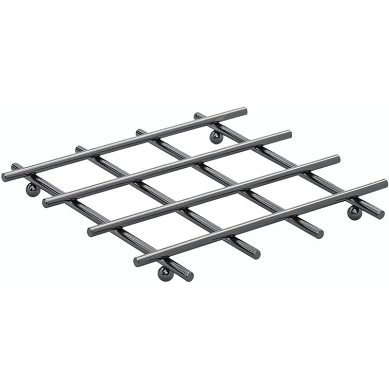 Σουπλά/ Βάση Σερβιρίσματος Estia Nickel Black Μεταλλικό 19x19x2.2 cm - Ασημί
