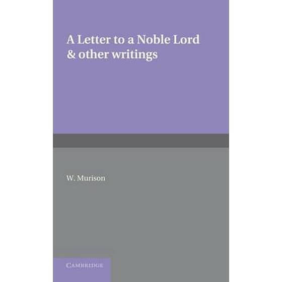 Letter to a Noble Lord and Other Writings image 0