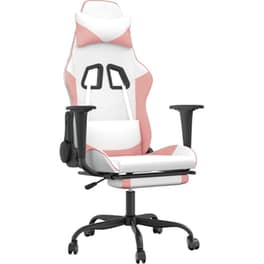 Καρέκλα Gaming VIDAXL 345420 με Υποπόδιο από Τεχνητό Δέρμα - Λευκό