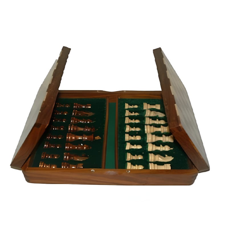 VIJAYA ENTERPRISES Magnetic Folding 255mm Lacqer Finish Chess Set Επιτραπέζιο (Vijaya Enterprises)