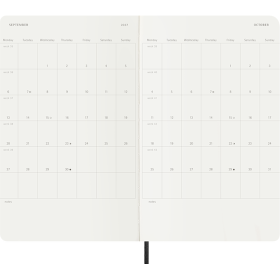 Ημερολόγιο Εβδομαδιαίο 2027 Moleskine 12M L Soft Cover Μαύρο image 1