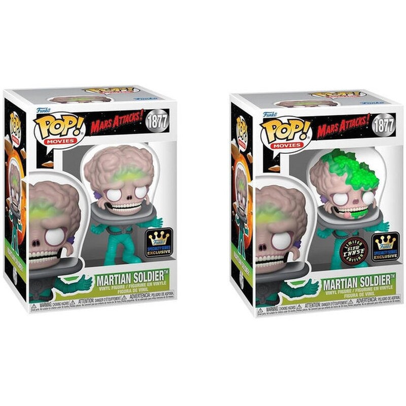 Φιγούρες Funko Pop! Movies - Mars Attacks! - Martian Soldier #1877 and Chase (2-pack)