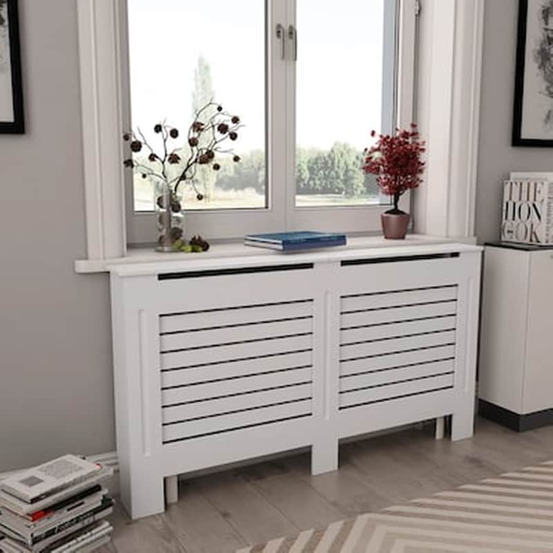 VIDAXL Vidaxl Κάλυμμα Καλοριφέρ Λευκό 152 X 19 X 81,5 Εκ. Από Mdf