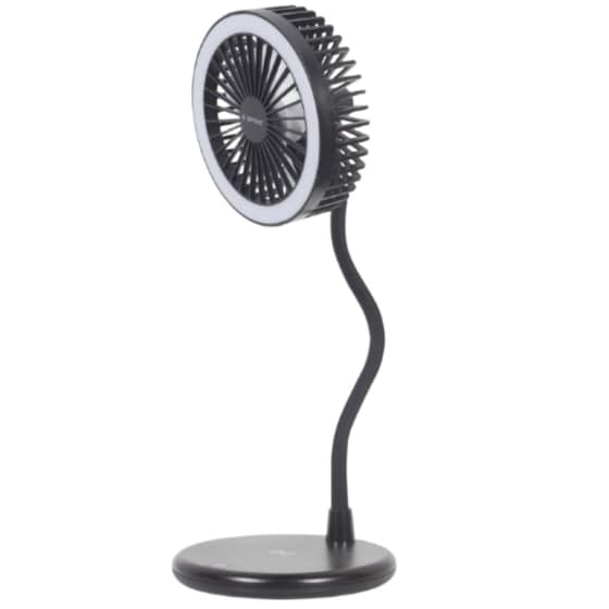 GEMBIRD TA-WPC10-LEDFAN-01 Ανεμιστήρας Επιτραπέζιος με LED Φωτισμό και Ασύρματο Φορτιστή image 0