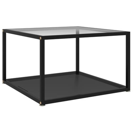 Vidaxl Τραπεζάκι Σαλονιού Διαφανές/μαύρο 60x60x35 Εκ. Από Ψημένο Γυαλί image 1