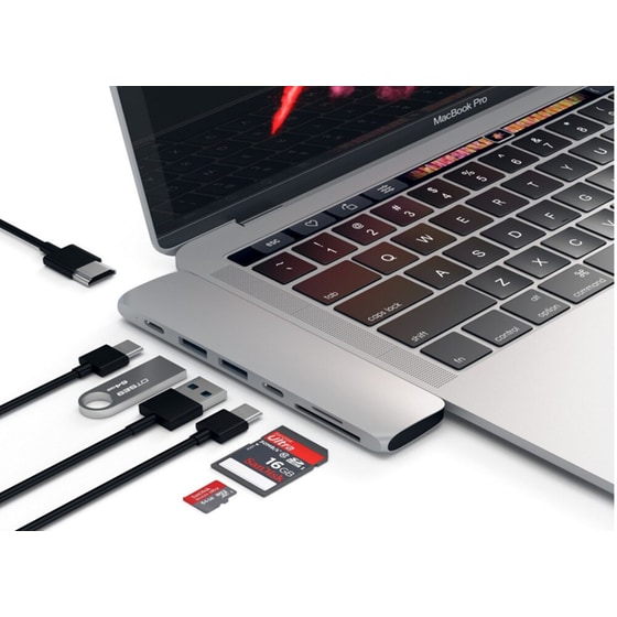 USB Hub 3.0 Type-C Pro Satechi 7 ports Ασημί image 1