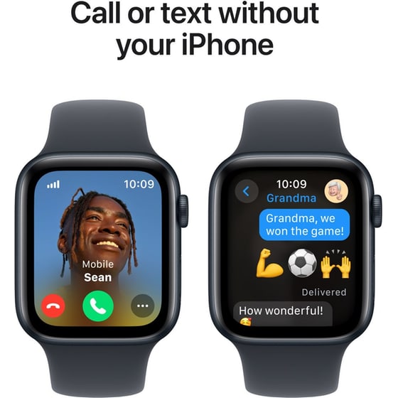 Apple Watch SE GPS + Cellular 44mm Midnight Aluminum Case with Midnight Sport Band - M/L image 3