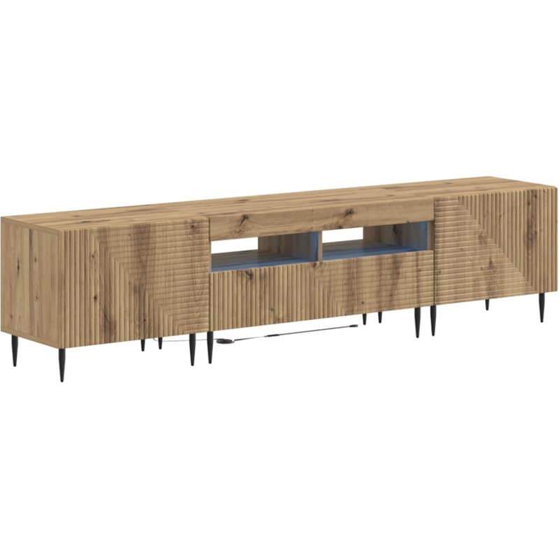Έπιπλο Τηλεόρασης VidaXL με LED 3 τμχ 178 x 35 x 43 cm - Artisan Δρυς