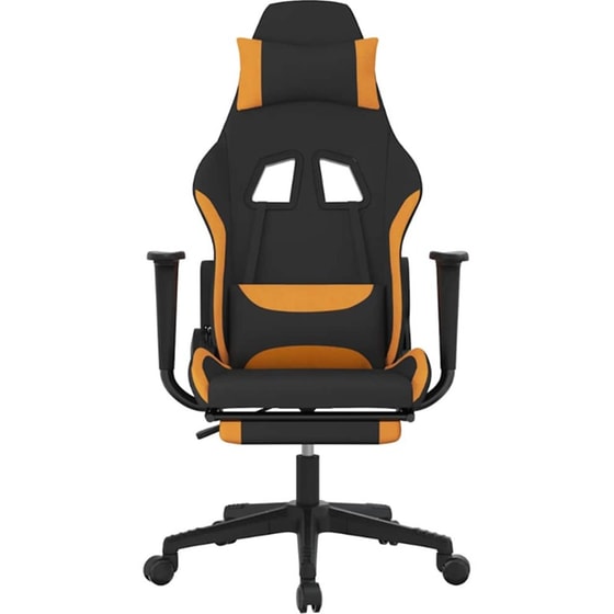 Καρέκλα Gaming VIDAXL 345505 με Υποπόδιο - Μαύρο image 1