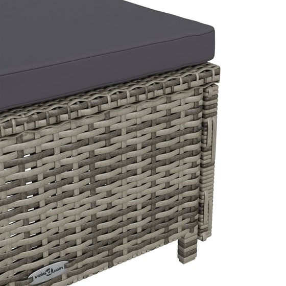 Ξαπλώστρα VidaXL από Συνθετικό Ρατάν 201x67x28.5-67 cm - Γκρι image 7