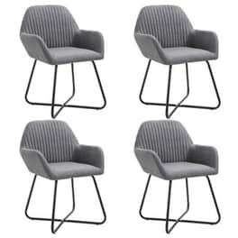 Καρέκλες Τραπεζαρίας Vidaxl 4 Τμχ Υφασμάτινες - Σκούρο Γκρι