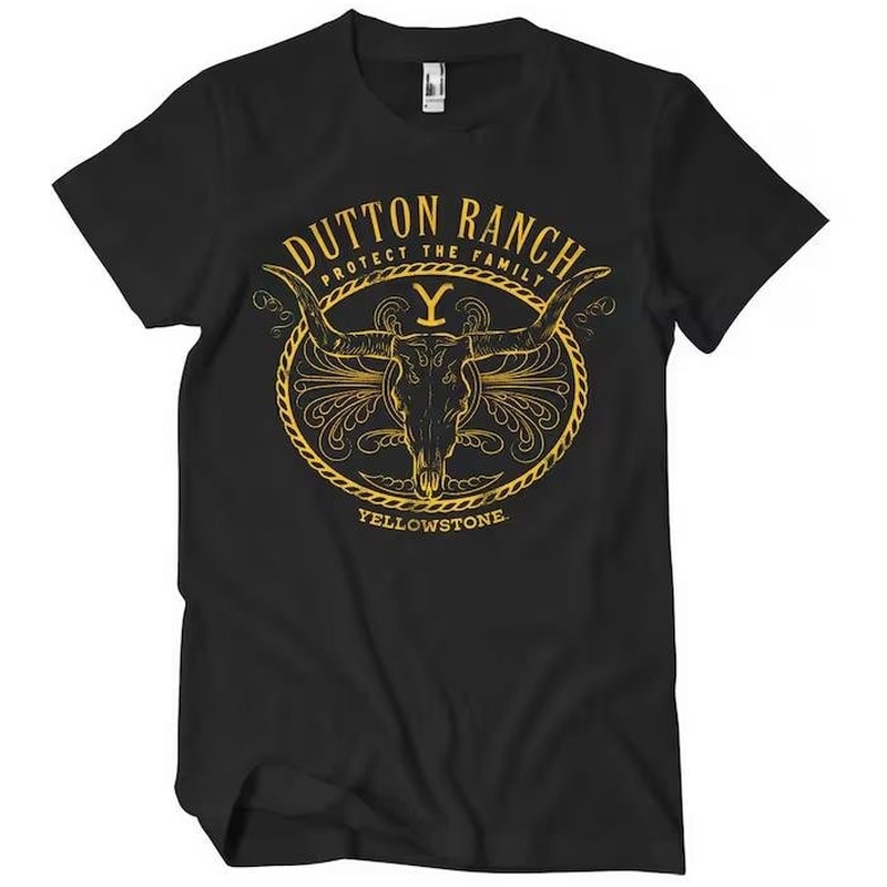 HYBRIS T-shirt Hybris Yellowstone Protect The Family - Μαύρο