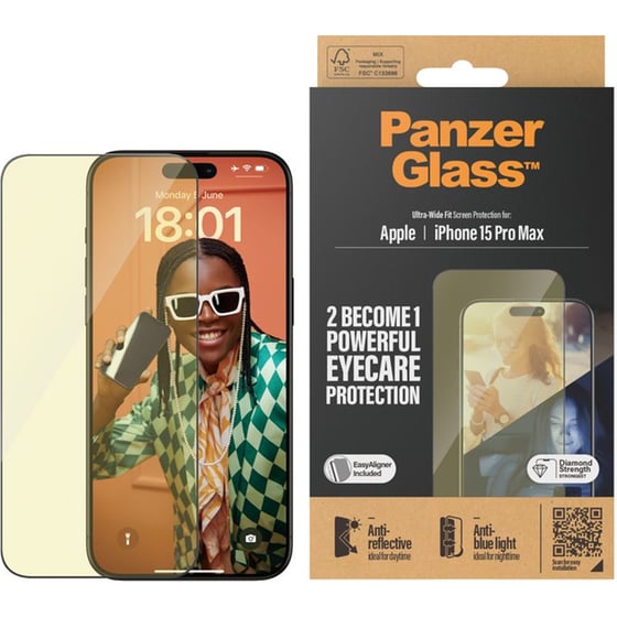 Προστατευτικό οθόνης Apple iPhone 15 Pro Max - PanzerGlass Eyecare Screen Protection Screen Ultra-Wide Fit image 1
