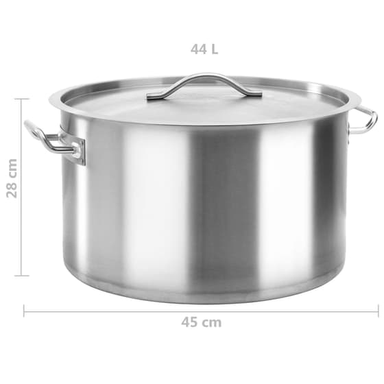 Μαρμίτα VIDAXL Από Ανοξείδωτο Ατσάλι 28 cm 44 L Inox image 6