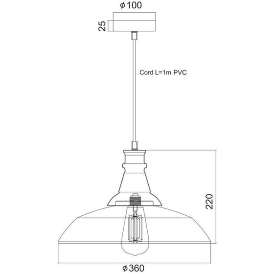 Φωτιστικό Οροφής Μονόφωτο Aca Minore Ks1290p36t1bk Μεταλλικό - Μαύρο image 1