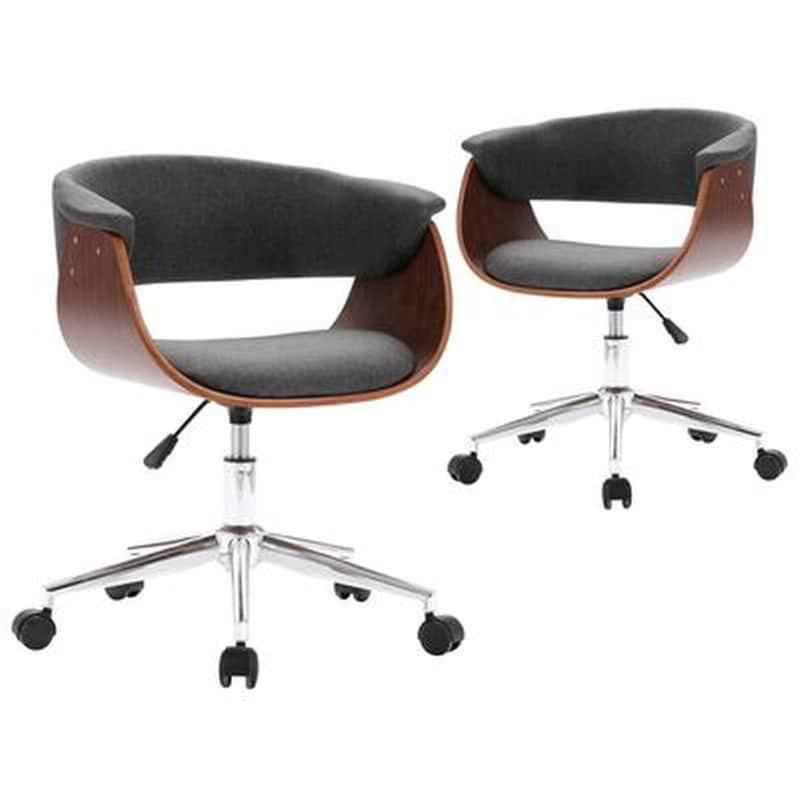 VIDAXL Καρέκλες Τραπεζαρίας Vidaxl Περιστρεφόμενες Υφασμάτινες 2 Τμχ - Γκρι