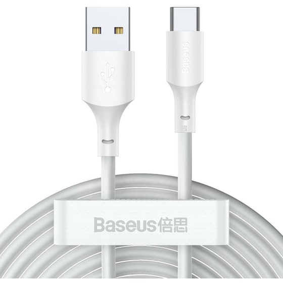 Σετ Καλωδίων Baseus Simple Wisdom Kit Usb To Usb-C 5a (2pcs/set) 1.5m - White image 0