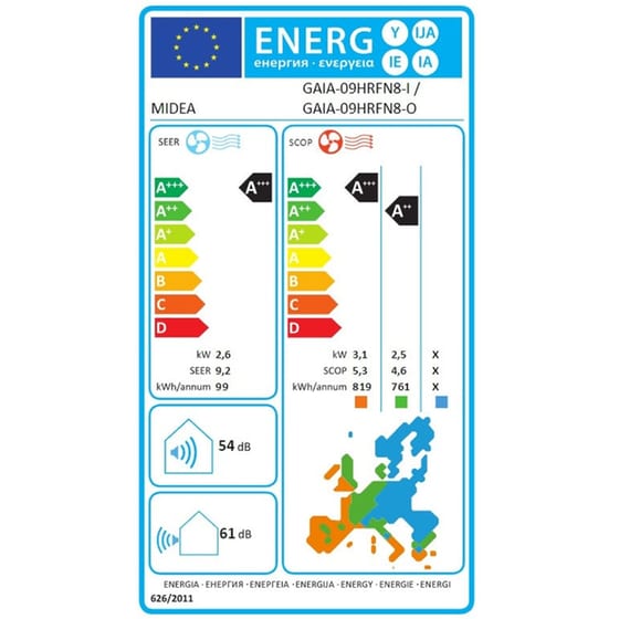 MIDEA Gaia 09HRFN8-I/O Grey Κλιματιστικό Inverter 9.000 BTU A+++/A+++ με Ιονιστή & WiFi image 2